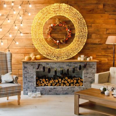 Corona luminosa in metallo marrone 15000 Led con flash 3D - Bianco Caldo