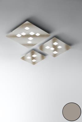 Plafoniera moderna quadrata con quadri di luce tortora - Giselle