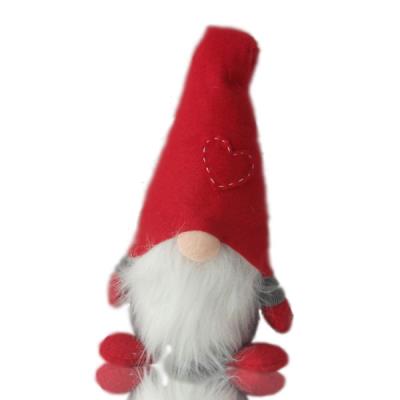 Gnomo di Natale fermaporta portafortuna con cappello pendente - Maschio