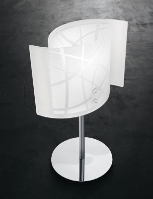 Lampada da tavolo in vetro serigrafato con decorazione satinata - Nereide