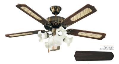 Ventilatore da soffitto classico 5 pale Ø 130cm - ottone brunito