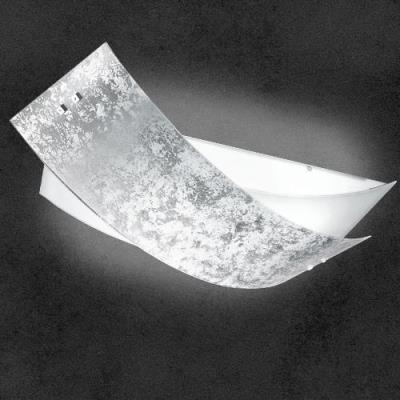 Plafoniera moderna in vetro decorato in foglia d'argento - Camilla