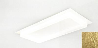 Plafoniera a Led rettangolare con diffusore in rilievo foglia d'oro - Square