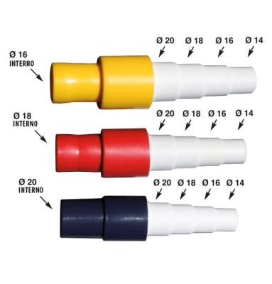 Confezione di raccordi dritti per guaina da 14 a 20mm e tubo rigido Ø18mm