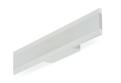 Applique a Led rettangolare in metallo con diffusore centrale tortora - Rail