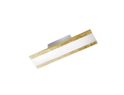 Applique Led rettangolare in metallo con diffusore centrale foglia d'oro - Rail