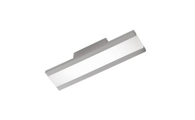 Applique Led rettangolare in metallo con diffusore centrale grigio perla - Rail