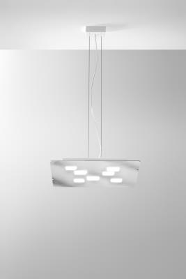 Sospensione moderna quadrata con quadri di luce acciaio - Giselle