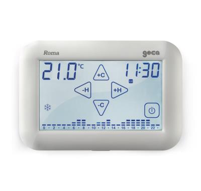 Cronotermostato touchscreen a batteria da incasso settimanale - Roma