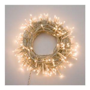 Catena luminosa 360 Led con cavo trasparente - Bianco Caldo