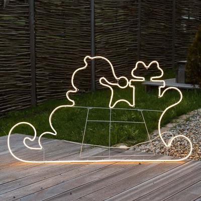 Babbo Natale con slitta e regali luminoso da esterno 2D 840 Led Bianco Naturale