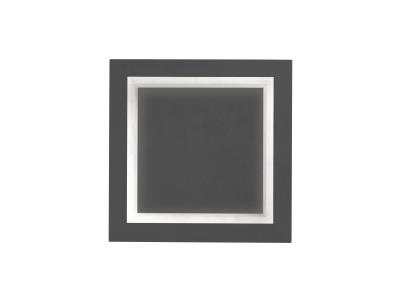 Plafoniera a Led quadrata con diffusore in rilievo antracite - Square